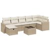vidaXL 8 pcs conjunto de sof&aacute;s p/ jardim com almofad&otilde;es vime PE bege