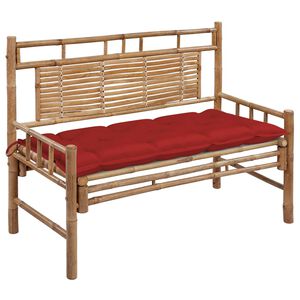vidaXL Banco de jardim com almofad&atilde;o 120 cm bambu
