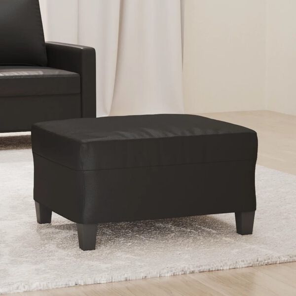 vidaXL Apoio de pés 70x55x41 cm couro artificial preto