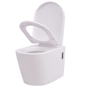 vidaXL Sanita de pendurar na parede em cer&acirc;mica, branco