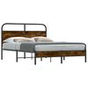 vidaXL Estrutura de cama 135x190 cm derivados madeira carvalho fumado