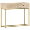 vidaXL Mesa consola 90x30x75 cm madeira de mangueira maciça dourado