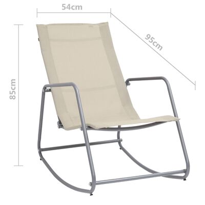 vidaXL Cadeira de baloiço para jardim 95x54x85 cm textilene cor creme