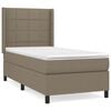 vidaXL Cama com molas/colch&atilde;o 100x200 cm tecido cinza-acastanhado