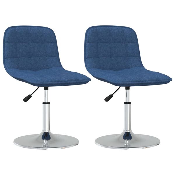 vidaXL Cadeiras de jantar girat&oacute;rias 2 pcs tecido azul