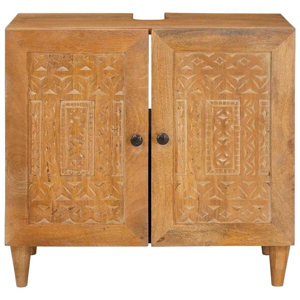 vidaXL Arm&aacute;rio de Banheiro com porta Marrom Claro 62 x 33 x 58 cm