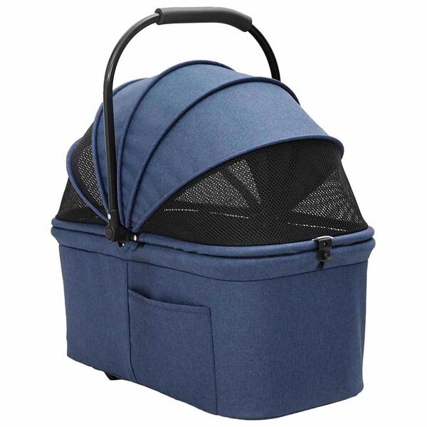 vidaXL Carrinho de Pet Dobrável Ajustável Azul 78 x 54 x 101 cm