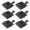 vidaXL Candeeiro de exterior solar LED 6 pcs preto quadrado 12 cm
