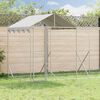 vidaXL Canil de exterior com teto 14x2x2,5 m a&ccedil;o galvanizado prateado
