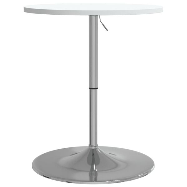 vidaXL Mesa de bar 60x60x90 cm derivados de madeira/a&ccedil;o cromado branco