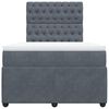vidaXL Cama boxspring com colch&atilde;o 120x190 cm veludo cinzento-escuro