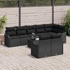 vidaXL Conjunto de Sof&aacute; de Jardim 9 pcs Preto vime PE