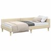 vidaXL Estrutura de Cama de Canto Creme 90 x 190 cm tecido