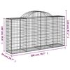 vidaXL Cestos gabião arqueados 14 pcs 200x50x100/120 ferro galvanizado