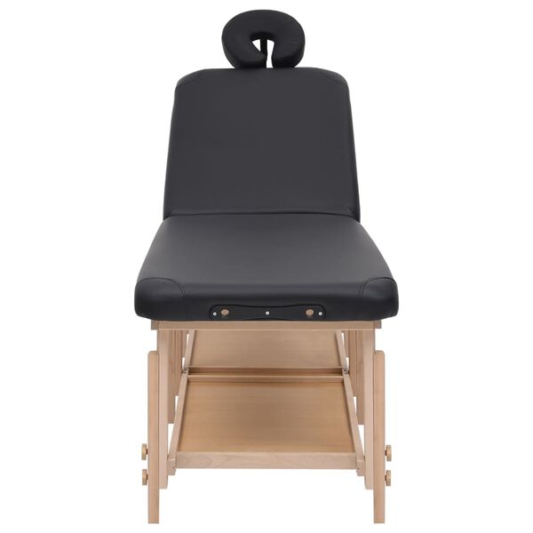 vidaXL Mesa de massagens com 2 zonas couro artificial preto