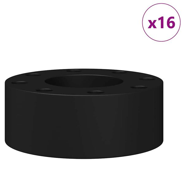 vidaXL Bumpers para Mesa de Futebol 16 pcs Preto 3,3 x 2,8 x 1 cm