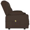 vidaXL Poltrona massagens 2 lug. reclin. sup. copo couro art. castanho