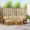 vidaXL Conjunto de Sof&aacute; Sectional com almofada 7 pcs Natural e Bege
