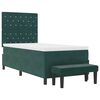 vidaXL Cama Box com colch&atilde;o Verde-escuro 90 x 200 cm Veludo