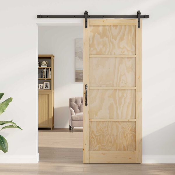 vidaXL Porta Deslizante Castanho 86 x 211 cm