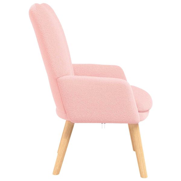 vidaXL poltrona Rosa 63 x 67 x 94 cm Tecido de Ovelha e Compensado