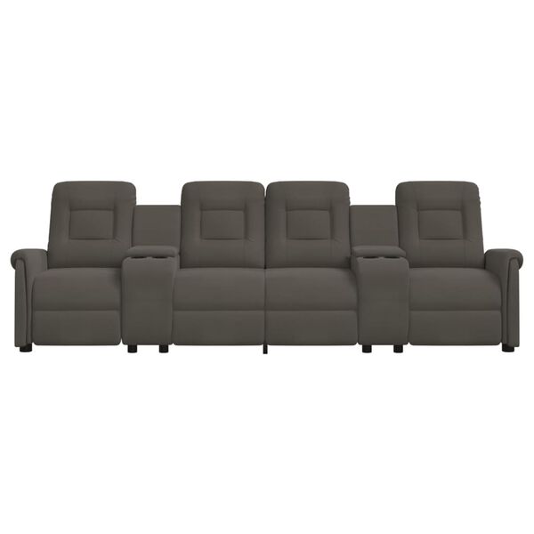 vidaXL Poltrona massagem 4 lug. reclinável c/suporte copo cinza-escuro