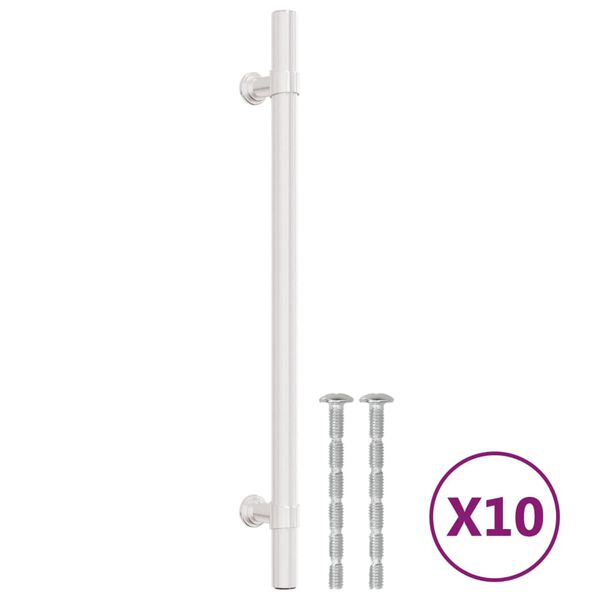 vidaXL Puxadores para m&oacute;veis 10 pcs 192 mm a&ccedil;o inoxid&aacute;vel prateado