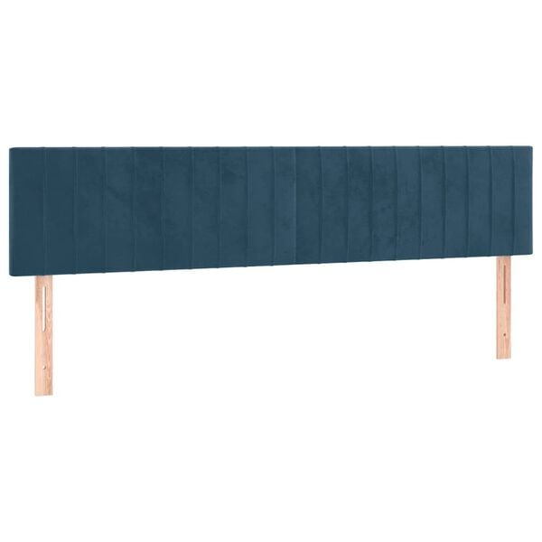 vidaXL Cabeceiras azul-escuro 180x5x78/88 cm veludo