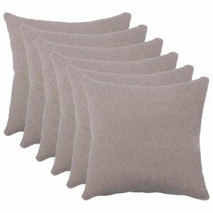 vidaXL Capa almofada 6 pcs HEERLEN Cinzento-claro 30 x 30 cm Boucl&eacute;