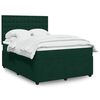 vidaXL Cama com molas/colch&atilde;o 140x190 cm veludo verde-escuro