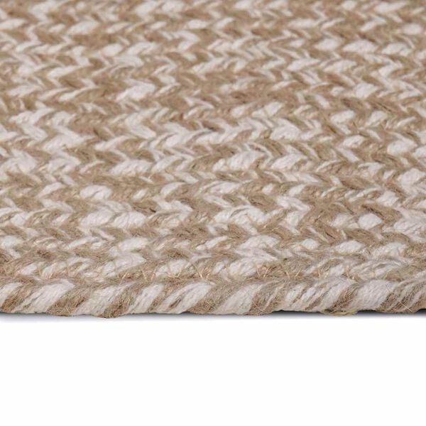 vidaXL Tapetes de &aacute;rea Quadrado Natural e Branco 200 x 200 cm Juta