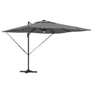 vidaXL Parasol Roma Antracite 286 x 284 x 270 cm Alum&iacute;nio e Poli&eacute;ster