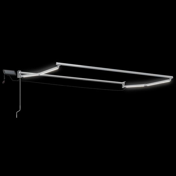 vidaXL Toldo retr&aacute;til manual com LEDs Preto 3 x 2,5 m