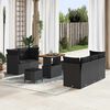 vidaXL Conjunto de Sof&aacute; de Jardim com almofada 8 pcs Preto vime PE