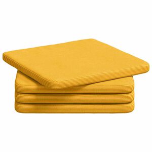 vidaXL Almofadas de Assento 4 pcs Amarelo Claro 40 x 40 x 3 cm