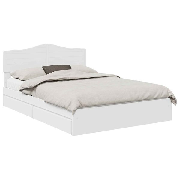 vidaXL Cama com Armazenamento Branco 140 x 190 cm Madeira processada