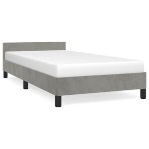 vidaXL Estrutura de cama sem colch&atilde;o 100x200 cm veludo cinzento-claro
