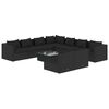 vidaXL 10 pcs conjunto lounge de jardim c/ almofadões vime PE preto