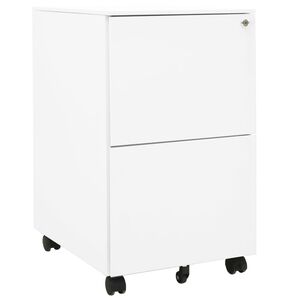 vidaXL Arquivador m&oacute;vel a&ccedil;o 39x45x67 cm branco
