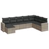 vidaXL 8 pcs conj. sof&aacute;s jardim c/ almofad&otilde;es vime PE cinzento-claro