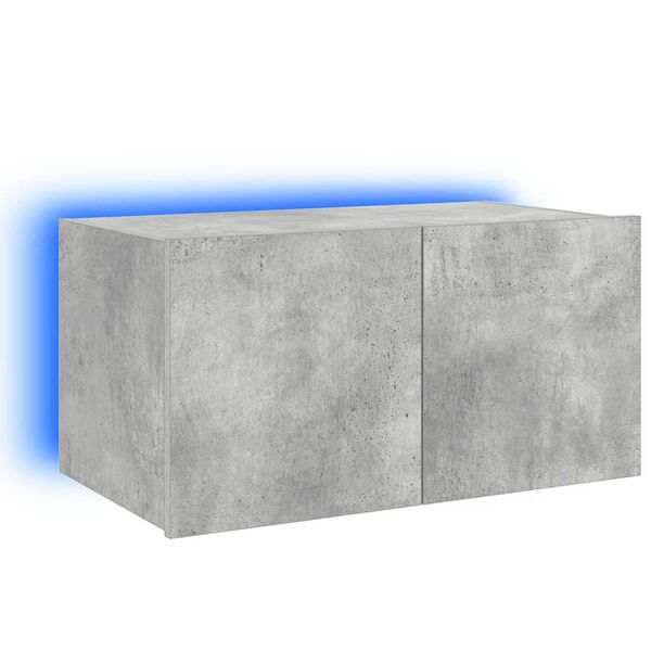 vidaXL M&oacute;vel de parede p/ TV c/ luzes LED 60x35x31 cm cinza cimento