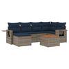 vidaXL Conjunto de sof&aacute; de jardim com 7 pe&ccedil;as e almofadas em rattan sint&eacute;tico cinza