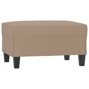 vidaXL Apoio de p&eacute;s 70x55x41 cm couro artificial cappuccino