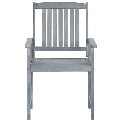 vidaXL Cadeiras de jardim 8 pcs madeira de acácia maciça cinzento