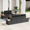 vidaXL Conjunto de Sof&aacute; de Jardim 6 pcs Preto Rattan Sint&eacute;tico