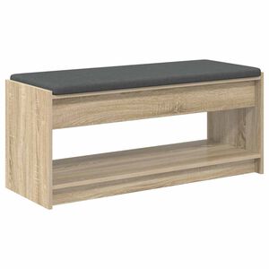 vidaXL Banco de Hall com almofada Carvalho Sonoma 103 x 38 x 45 cm