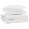 vidaXL Edredom de Ver&atilde;o Simples 3 unid. Branco Microfibra