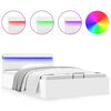 vidaXL Cama hidr&aacute;ulica LED c/ arruma&ccedil;&atilde;o 140x200cm couro artifi. branco