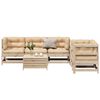 vidaXL 6 pcs conjunto lounge de jardim c/ almofad&otilde;es pinho maci&ccedil;o