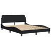 vidaXL Cama com colch&atilde;o Hvar 140x190 cm tecido preto